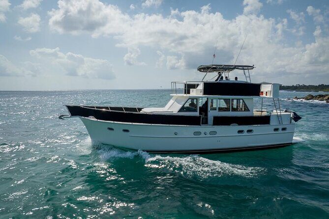 2 Hour Sunset-53' Hatteras Tulum, Playa Del Carmen, Riviera Maya - The Open Bar That Keeps Up With the Sunset