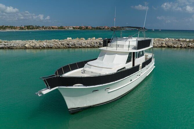2 Hour Sunset-53' Hatteras Tulum, Playa Del Carmen, Riviera Maya - Reef Snorkeling in the Clear Caribbean (Sea Turtles Aren’t Just a Poster)