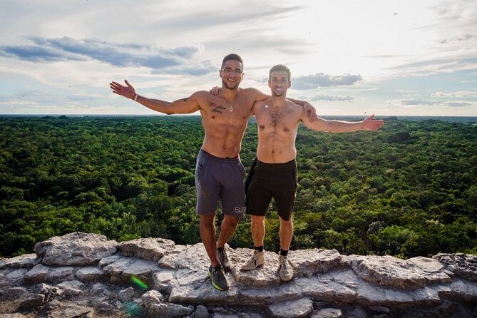 4 PLACES 1 DAY Tour to Coba and Tulum Ruins, Cenote and Playa del Carmen. - Leaving early for Tulum: cliffs, sea views, and real beach time