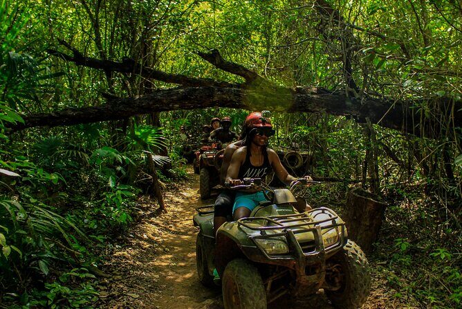 Amazing ATV Tour, Ziplines and Cenote Swim with Lunch and round trip included - Zipline circuit: treetop runs and the 250-pound limit