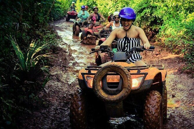 Amazing ATV with Zip Lines and Swim in Cenote with Round Transportation - ATV through jungle terrain: adrenaline with a guided hand