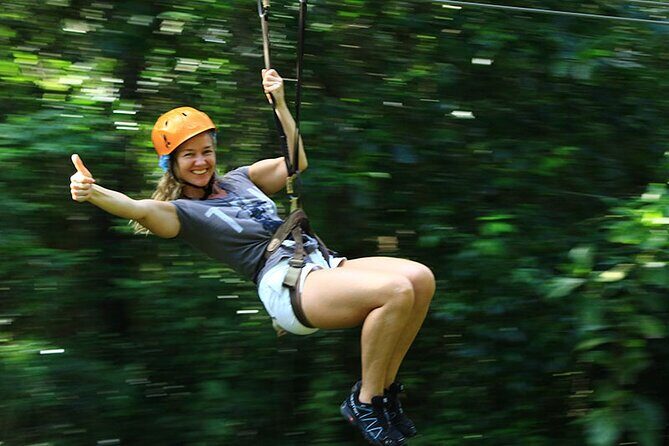 ATV Cenote and Zipline Adventure from Tulum - Rappel and the 1-kilometer zipline over the jungle