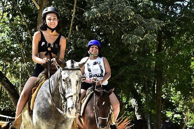 ATV & Horseback Ride with Ziplines Cenote from Playa del Carmen - El Rey Polo Club horseback: short ride, real exposure
