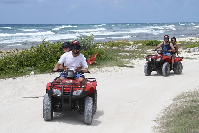 ATV Seashore + Cenote Combo: Mezcalitos & Mayan Cenote Experience - Playa Uvas Beach Club: lunch, pool time, and optional snorkeling