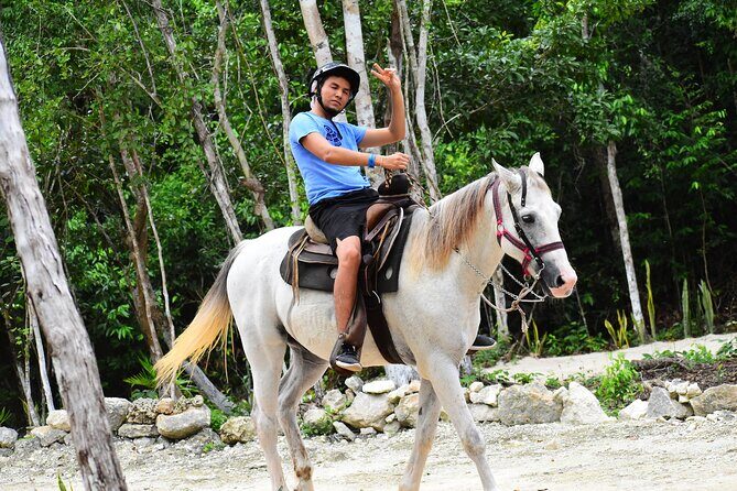 ATV (shared), Horse Back Riding, Ziplines, & Cenote from Cancún - Zipline Over the Jungle Canopy: Fast Views, Wind in Your Face