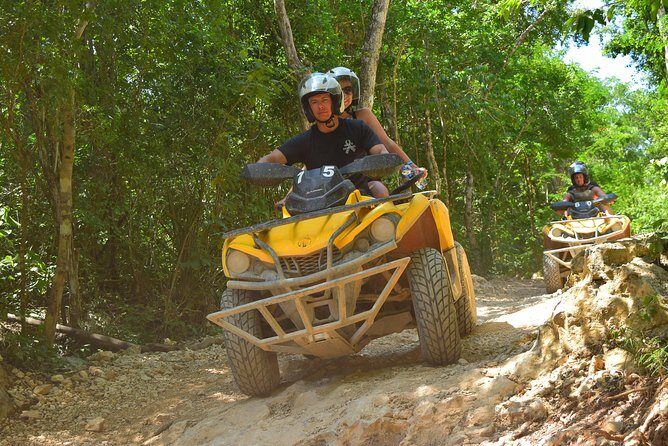 ATV Single & Zip Line from Cancun - Cenote Jump and Underground River: Snorkeling Gear Included