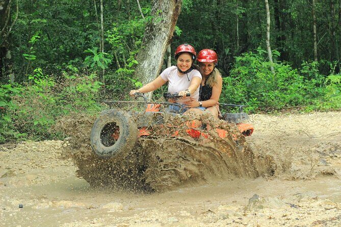 ATV Tour from Cancun and Puerto Morelos with Ziplines and Cenote. - Zipline circuit and hanging bridges: fast thrills, steady pacing