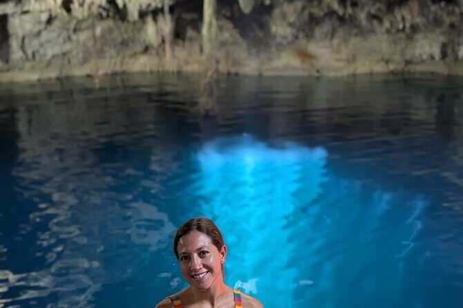ATV Tour Zipline and Explore 2 Hidden Cenotes - Cenotes Kin-Ha: The 60-Meter Cave Cenote With Sun Rays