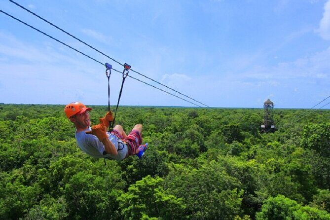 ATV & Zip Lines Single From Playa del Carmen - Zipline circuit: flying above the jungle after the water