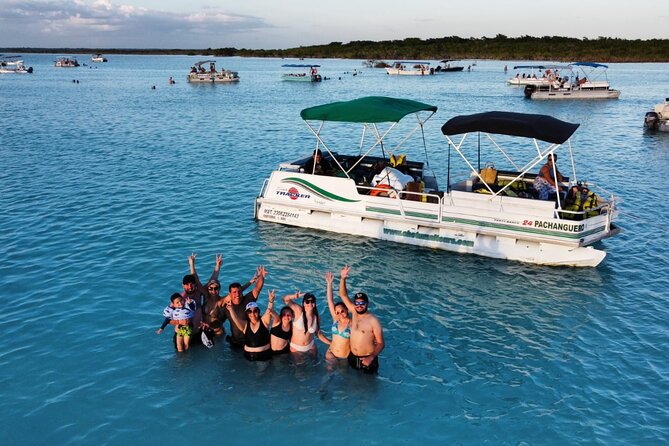 Bacalar 7 Colors Lagoon Full Day Adventure from Cancun - Balneario Mármol and the pontoon ride on the Seven Colors Lagoon