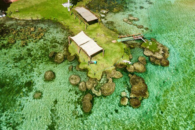 Bacalar Tour of the Lagoon of the 7 Colors - Pirate’s Channel swim beaches and the San Felipe Fort view