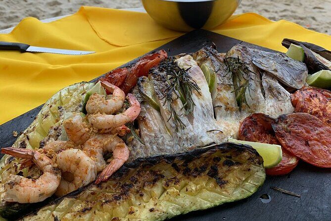 Cancun Beach Seafood Barbecue Class in a Kombi - Drinks, beer, and dessert: how the meal finishes