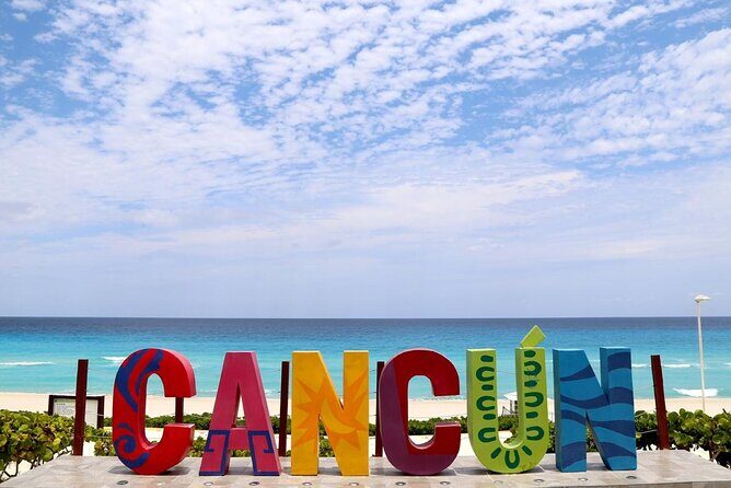 Cancun City Tour, Ruins, fun & adventure! Round Transportation - Stop 4: Playa Delfines and the Cancun Letters Photo