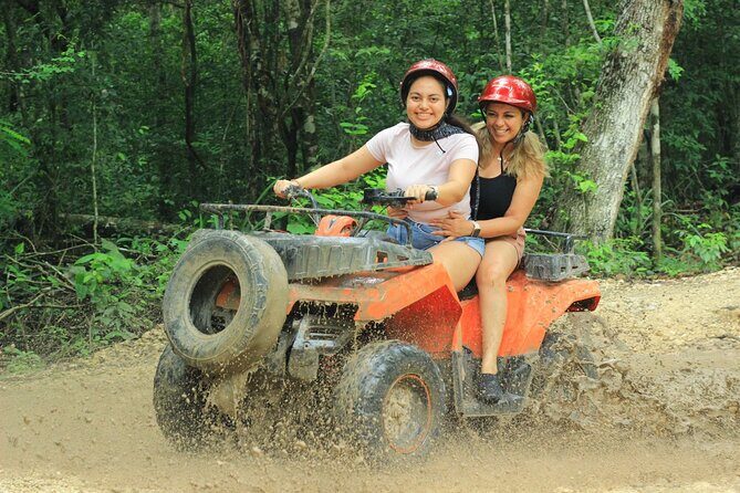 Cancun Jungle Adventure ATVs, Ziplines & Cenote Swim - ATV Time: Dirt Paths, Puddles, and Real Off-Roading