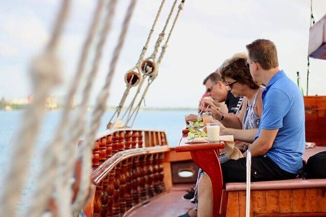 Cancun Lagoon Sunset Sailing Trip aboard classic Galeón with Dinner and Free bar - Free Bar and Onboard Fun: Expect Good Times, Not Unlimited Luxury