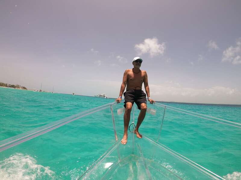 Cancun: Transparent Boat Tour with Drinks - Transparent-bottom reef views: how to spot turtles, rays, and fish fast