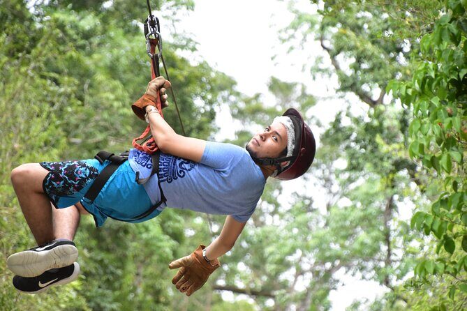 Cenote, Zipline & ATV Shared Combo 3x1 from Playa del Carmen & Cancun - Zipline over the jungle canopy: the 6-line circuit experience