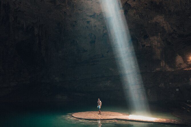 Chichen Itza + Cenote Suytun and Ikkil + Buffet and more! - Suytún cenote: life jackets, swimming, and a platform photo rule