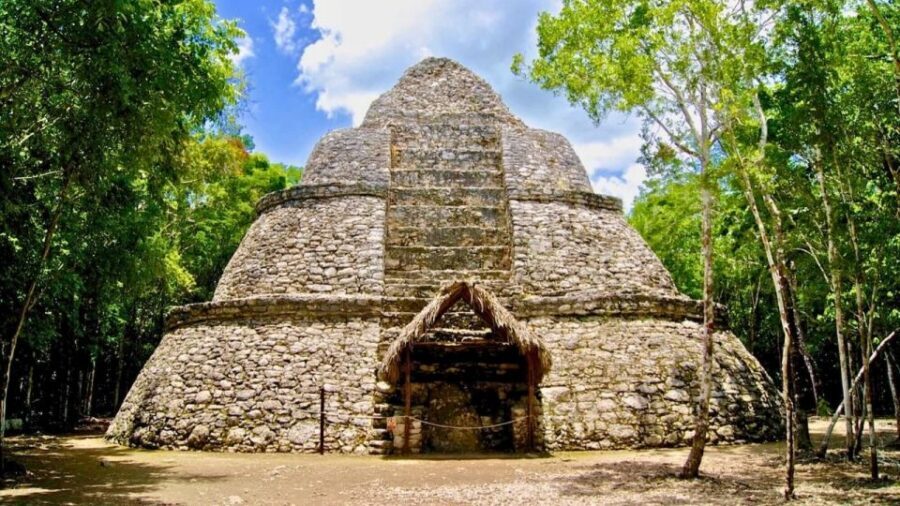 Coba, Tulum, Cenote & Lunch ECO Full Day from Tulum - Coba Archaeological Zone: the base of the tallest pyramid