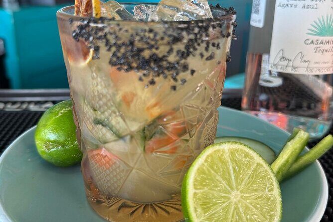 Cocktail Making in Cozumel Mexico - The setting: ocean breeze outside, AC inside