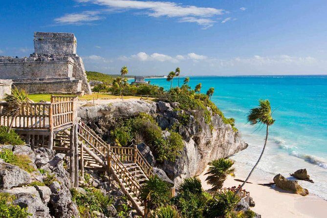 Enjoy 4 places in 1 day, Tulum Coba Cenote and Playa del Carmen - Tulum Archaeological Site: Coastal Temples + Guided Time