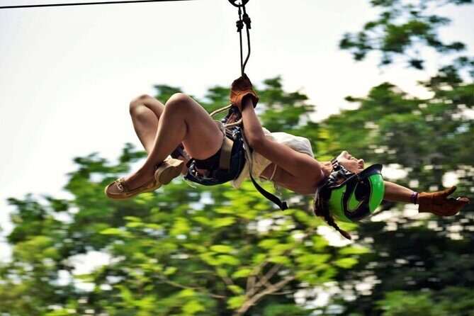 Extreme Experience From Cancun (Atv Shared, Zipline and Cenote) - Jungle zipline: fun flight, but don’t expect a monster course
