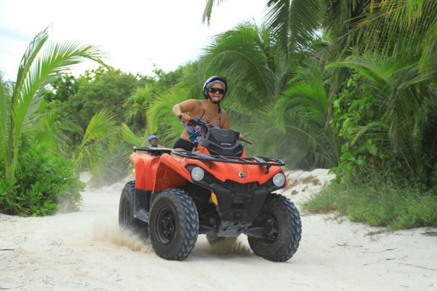 From Cancún: ATV Jungle Trail Adventure and Beach Club - The 45-minute jungle trail: mud, different speeds, and guide commentary