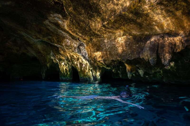 From Riviera Maya: 3 Cenotes Adventure Tour with Lunch - The underground private cenote: lamp light, rock formations, and the real wow