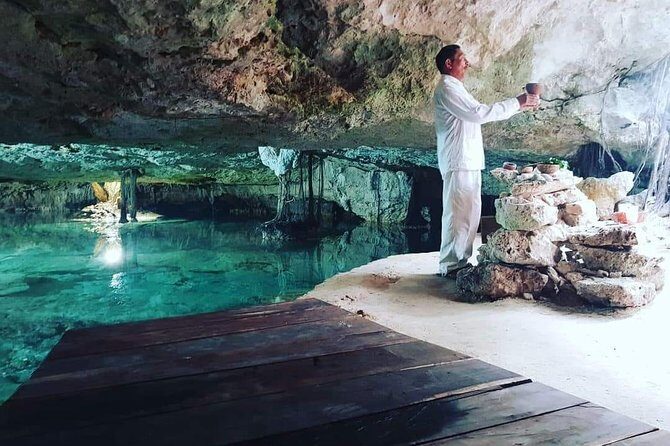Half day Cave Cenotes Expedition - Stop 1: Yum Ha Cenote swim in a semi-open pool