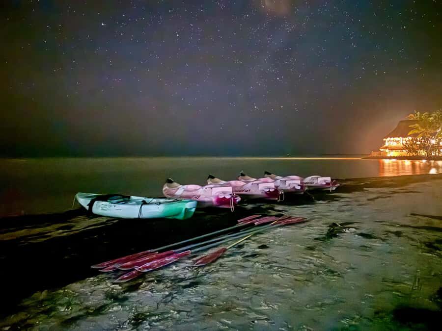 Holbox: Bioluminescence by Kayak and Stargazing. - Swimming: millions of microorganisms reacting to you