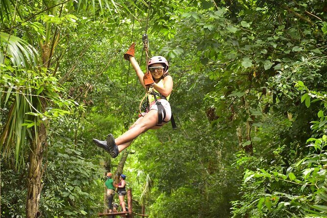 Horseback Riding + ATV + Cenote + Zip-Line from Cancun and Playa del Carmen - Zip-line: the ranch-level flight you actually get to do