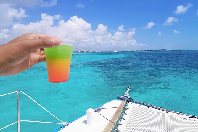 Isla Mujeres Premium Catamaran Tour with transportation from Playa del Carmen - On board: what premium usually means here