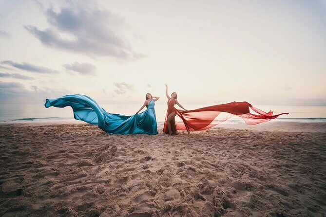 Luxurious Flying Dress Photoshoot in Riviera Maya - Picking your flying dress color (and getting camera-ready fast)
