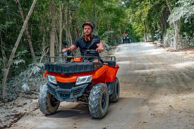 Off Road Ride to El Cedral town and Cenote Jade on ATVs - ATV energy, Mayan stops, and Cenote Jade in 2.5 hours