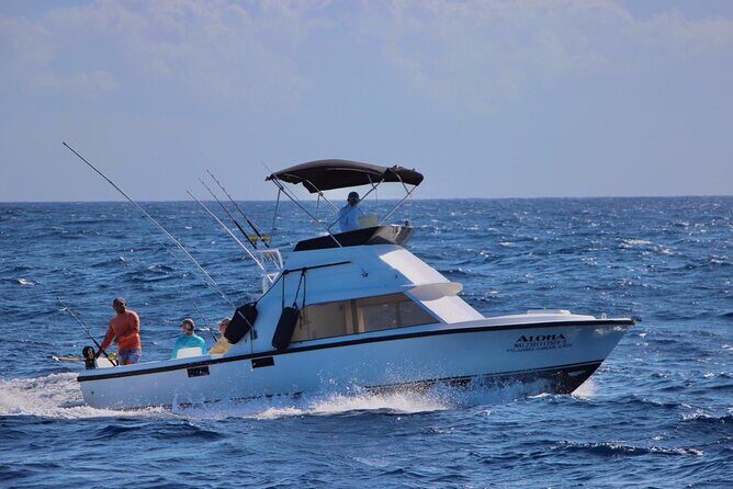 Private fishing charter Bertram 31ft 6 pax max if you don't fish you don't pay - Included on board: what you don’t have to pay for