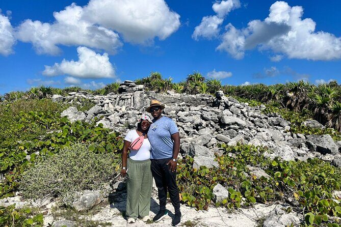 Private Mayan Ruins Tour with Cenote/caves and Mexican Picnic - Playa Chen Rio: turquoise water, cliff photos, and toes-in time