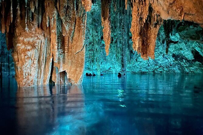 Private Tour of Uxmal and Cenote Hacienda Mucuyche 2 cenotes - The artificial river connection and the second cenote’s light effect