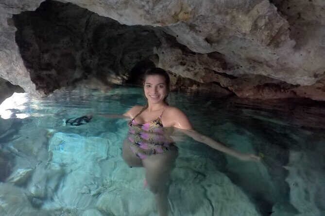 Private Tour Swim with Turtles, 2 Cenotes & Gopro - Cenote Xunaan Ha: crisp, open-water swimming and that platform jump