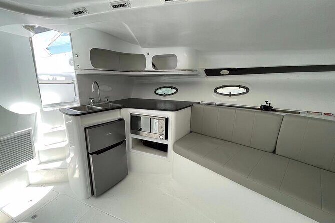 Private Yacht Cancun 42ft up to 8 people - Onboard comfort that actually helps: music, drinks, and gear