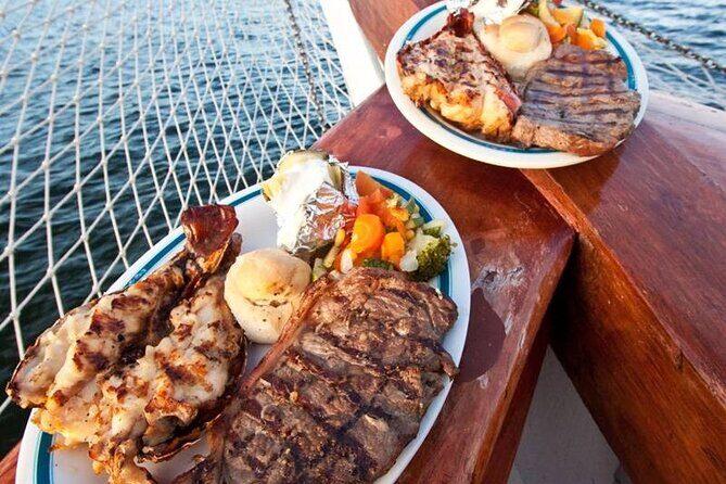 Romantic Dinner in the Spanish Galeon with Sax in Cancun. Lobster & Beef menu. - Cancun Sunset + A Spanish Galleon: Why This Evening Works