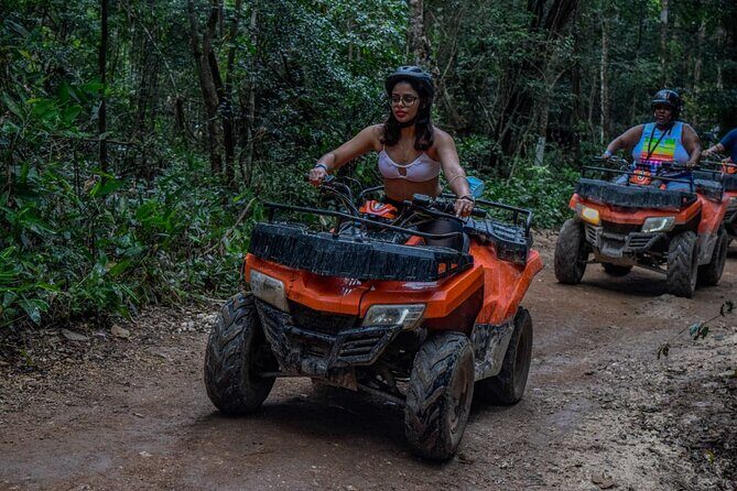 Shared ATV's and Zip Lines and Swimming in a Real Cenote. - Cenotes Kin-Ha: swimming in a real cavern-style cenote