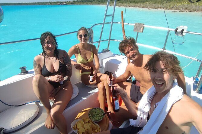 Slow Sailing Bacalar Experience with snack and drinks - Swim time in clear lagoon water (and the sunscreen rule)