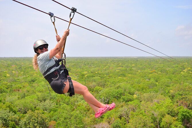 Tulum Adrenaline Tour ATV Ziplines and Cenote Swim Day - ATV Ride Through Jungle Trails (No License Needed)