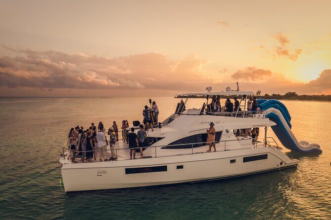 Tulum All Inclusive DJ Party – 51' Leopard PowerCat 4h - How the 4 hours play out: cruise, party-and-snorkel, then sail back