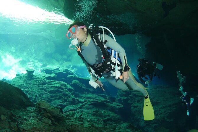 Tulum Area Experiences Guided 2 Tank Scuba Dive Casa Cenote & Barrier Reef-Lunch - Price check: is $209.95 worth it in Tulum?