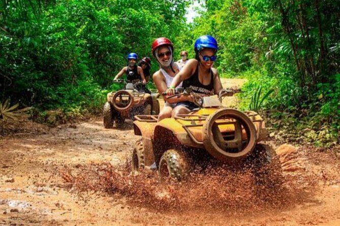 Tulum ATV Tour – Ruins, Cenote, Zipline All-Inclusive Combo - Stop 1: Tulum Archaeological Site with guide-led meaning