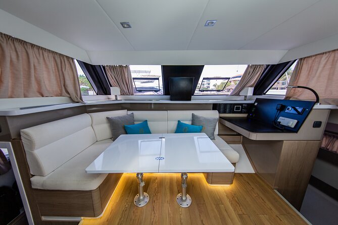 Tulum: Luxury Sail & Snorkel – All Inclusive 34' Catamaran - Crew service you’ll actually feel: Captain Jorge and Chef Abby