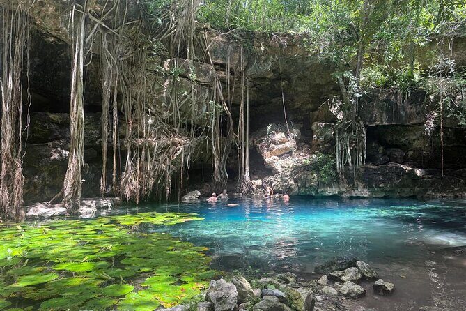 Uxmal, two Amazing Cenotes & Local Food Tour from Mérida - Cenote No. 2: San Antonio Mulix cave water with stalactites and stalagmites