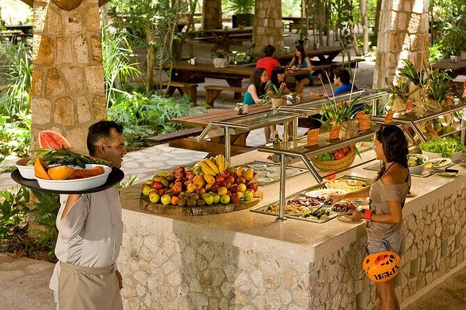 Xplor Wild Adventure with Unlimited Snacks and Buffet - Underground River Raft: Paddle Hand Pads and Cave Water