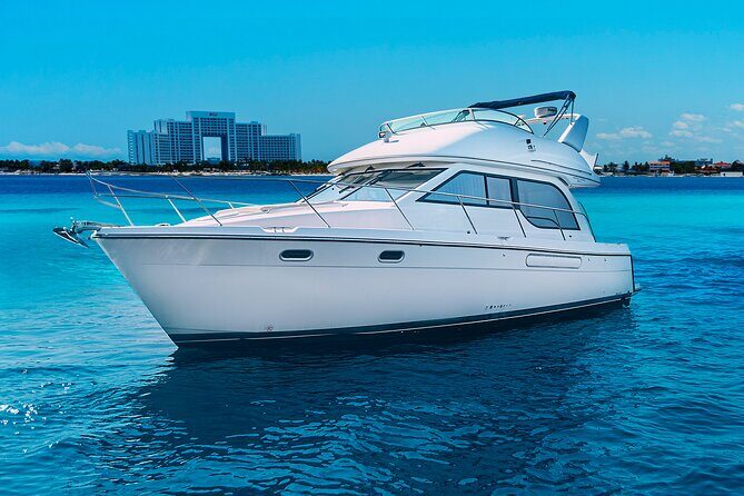 Yacht Meridian 40FT Best Private Rental in Cancun - The Isla Mujeres Plan: Mangroves, Shipwreck Snorkeling, and Playa Norte Beach Time